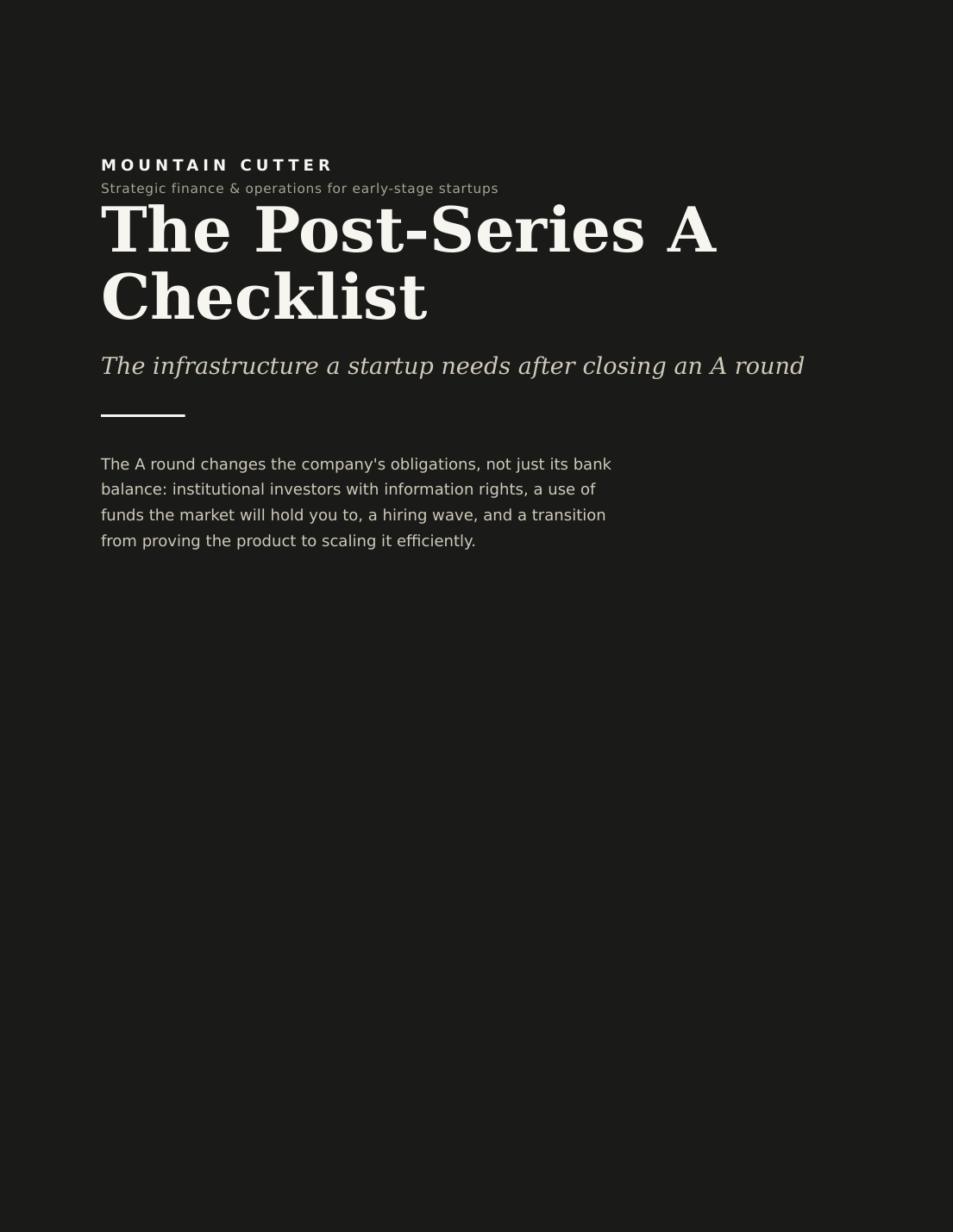 The Post-Series A Checklist — cover